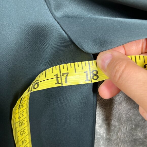 AYR Coat Jacket Womens Size Small Dark Green Satin Pockets - Picture 8 of 9